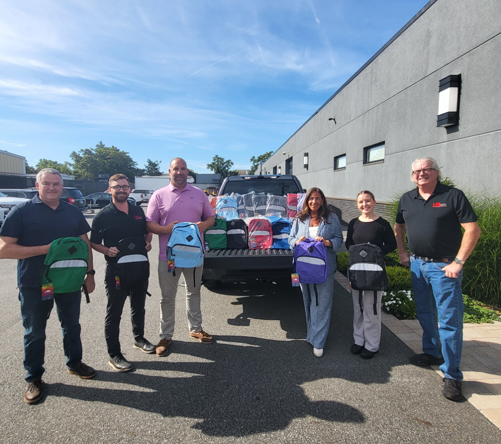 L.E.B. Electric Donates 200+ Backpacks to Support Copiague Library’s Annual School Supply Drive for Second Consecutive Year